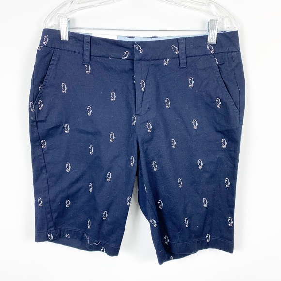Marc New York NWT Bermuda Short Sz 8 Navy Seahorse - Picture 1 of 4